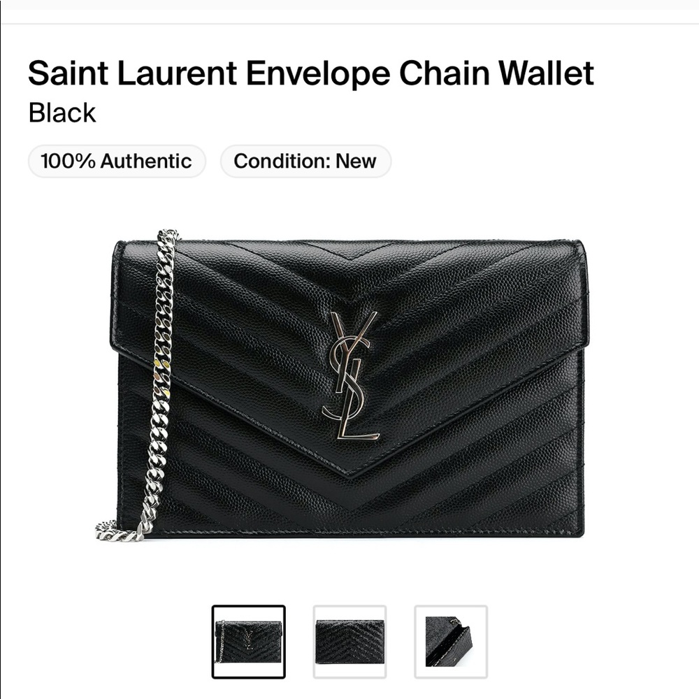 ***SOLD*** Saint Lauren envelope chain wallet